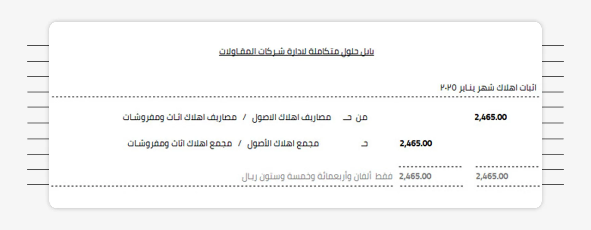 تسجيل قيد محاسبي للاهلاك