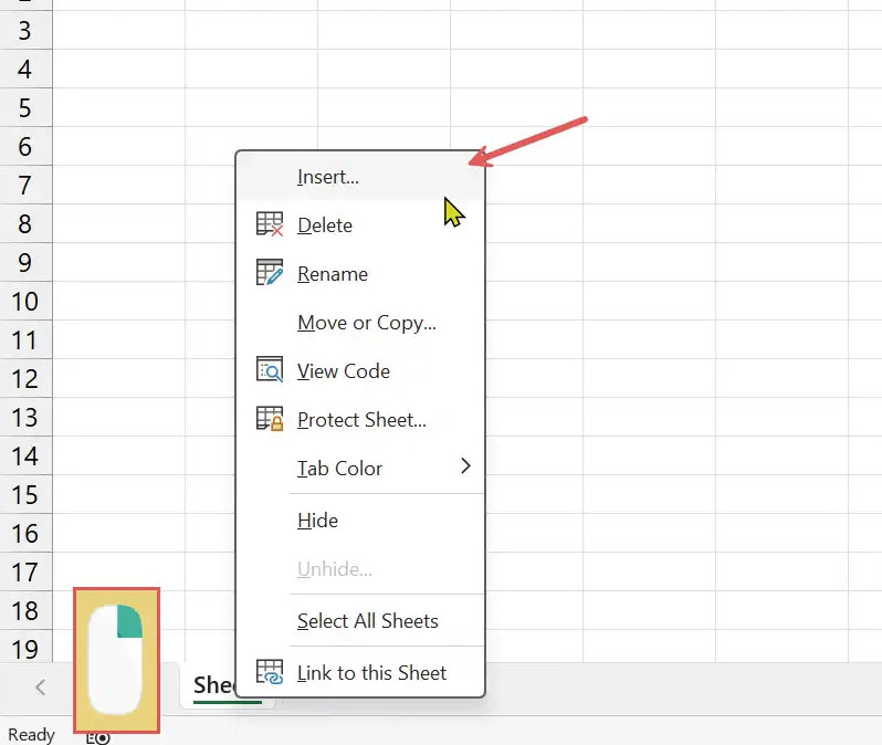 اضافة شيت الي الاكسل