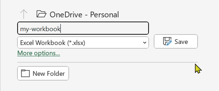 تسمية الملف في الاكسل